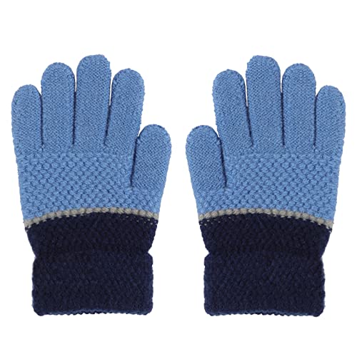 Kids Winter Thermal Knitted Gloves Girls Boys Stretchy Warm Short Full Finger Gloves Mitts Outdoor Skate Cycling Ski Mittens Hand Warmer for 3-6 Yrs