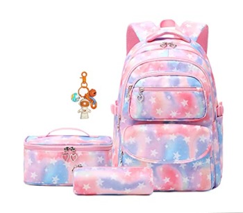 Daisy Prints Backpack Set with Lunch Kits Bookbag for Teenager Girls 3pcs Gradient SchoolBag for Primary Student | The Storepaperoomates Retail Market - Fast Affordable Shopping