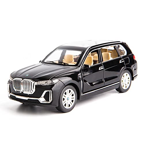 WAKAKAC Toy Car Compatible for 1/24 BMW X7 Model Car, Alloy Die-cast Toy Vehicles,Pull Back Car Modelwith Sound and Light for Kids Boys Collectible Gift(Black)