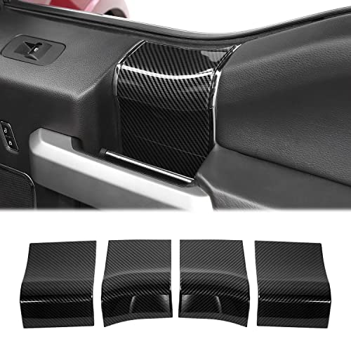 Hoolcar Interior Door Handle Panel Trim ABS Cover Accessories for 2015-2020 Ford F150, Carbon Fiber