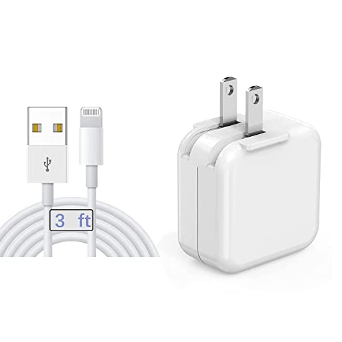 [Apple MFi Certified] iPad Fast Charger iPhone Fast Charger, Belcompany 12W USB Rapid Wall Charger Foldable Portable Travel Plug with Original Lightning Charge Cord for iPad, Air, mini, iPhone,Airpods