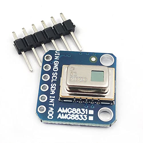 DEVMO AMG8833 88 IR Thermal Camera Sensor Breakout Imager Array Temperature Sensor Module Grid-Eye 8×8 Infrared Camera Module Array Board IIC I2C 3-5V Compatible with Ardu-ino Rasp-Berry Pi AMG-8833