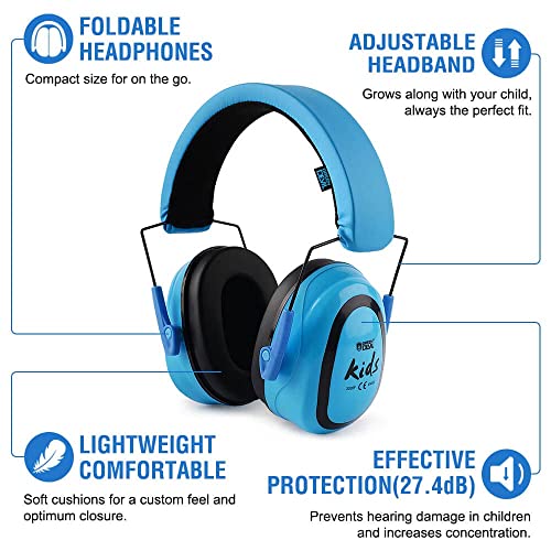 GREEN DEVIL Kids/Toddler Ear Protection Safety Ear Muffs Design For Age 3-16 Noise Cancelling Headphones SNR 27.4dB Kids Hearing Protection Earmuffs Sensory Headphones for Autism Kids (Blue) | The Storepaperoomates Retail Market - Fast Affordable Shopping
