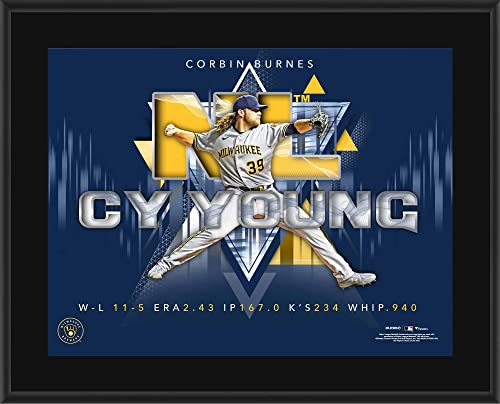 Corbin Burnes Milwaukee Brewers 10.5″ x 13″ 2021 NL Cy Young Award Sublimated Plaque – MLB Player Plaques and Collages