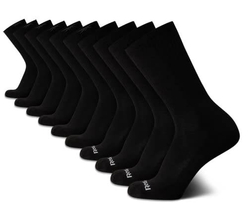 Reebok Men’s Athletic Performance Cushion Crew Socks With Moisture Control (10 Pack), Size 6-12.5, Black