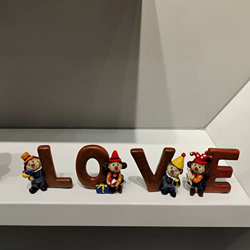 YSP-MALL Clowns Love Letters Bundle Figurines,Cute Statues for Home Decor Accents,Decorative Creative Crafts Dolls Ornaments Collection Sculptures Garden | The Storepaperoomates Retail Market - Fast Affordable Shopping