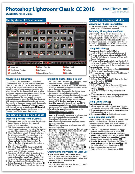 Adobe Lightroom Classic CC 2018 Introductory Quick Reference Training Guide Cheat Sheet | The Storepaperoomates Retail Market - Fast Affordable Shopping