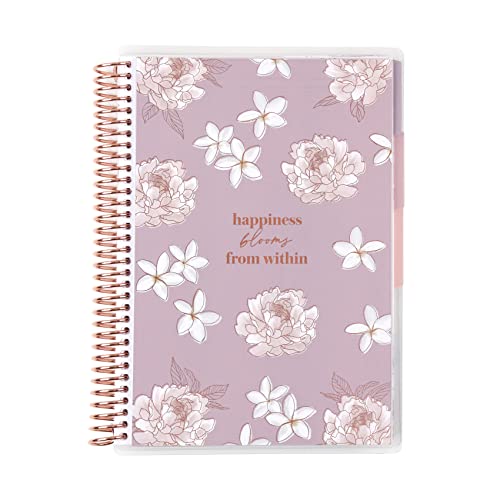 A5 Spiral – Bound Self Care Journal. Daily Self-Care Reflection Spreads. Weekly, Monthly, and Quarterly Reflection. Monthly Self-Care Trackers. 3 Tabs. Sticker Sheet Included by Erin Condren.