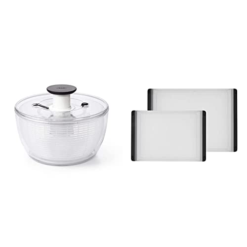 OXO Good Grips Large Salad Spinner – 6.22 Qt. & Good Grips 2-Piece Cutting Board Set