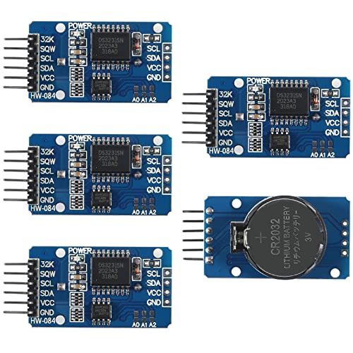 Alinan 5pcs DS3231 AT24C32 Clock Module IIC RTC Module High Precision Real Time Clock Module Memory Board Beats Replace DS1307 I2C RTC Board (with Battery)