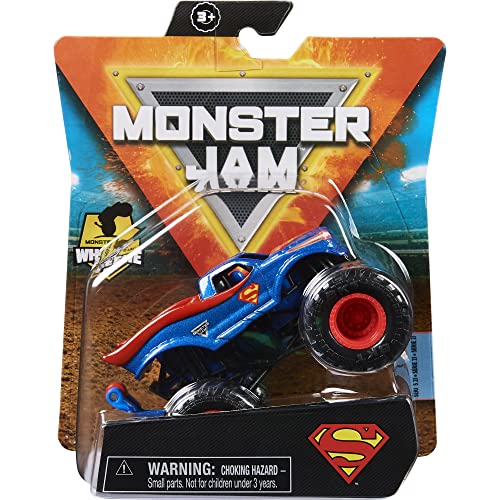 Monster Jam 2021 Spin Master 1:64 Diecast Monster Truck with Wheelie Bar: Heroes and Villains Superman