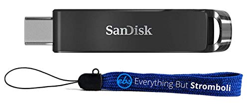 SanDisk Ultra USB Type-C 64GB Flash Drive Works with Dell 2-in-1 PCs & Laptops XPS 15, XPS 17, XPS 13, XPS 13 Touch (SDCZ460-064G-G46) Gen 1 USB 3.1 Bundle with (1) Everything But Stromboli Lanyard