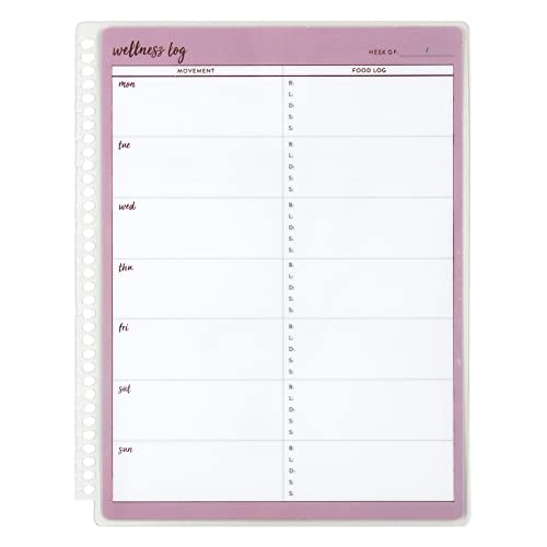 Snap-in Dashboard – Wellness. Track Food, Water, Activities and More. Wet-Erase and Double-Sided. 7″ x 9″ or Larger Notebook Snap-in Accessory by Erin Condren.