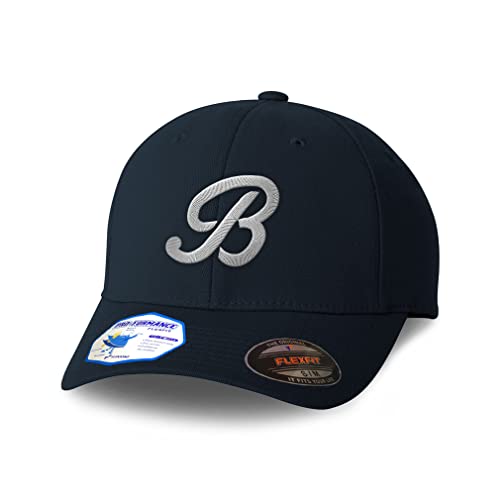 Flexfit Hats for Men & Women B Letters Polyester Dad Hat Baseball Cap Small Medium Dark Navy