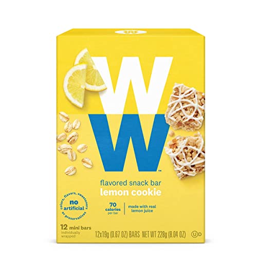 WW Lemon Cookie Mini Bar – High Protein Snack Bar, 2 SmartPoints – 1 Box (12 Count Total) – Weight Watchers Reimagined