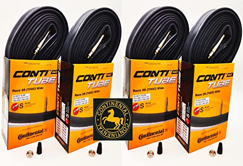 Continental Race 28″ Wide 700×25-32c Inner Tubes – 42mm Presta Valve (Pack of 4 w/Conti Sticker)