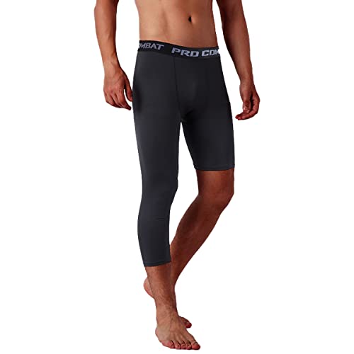 Jonscart Men’s 3/4 One Leg Compression Capri Tights Pants Athletic Base Layer Underwear (Black-L,XL) | The Storepaperoomates Retail Market - Fast Affordable Shopping