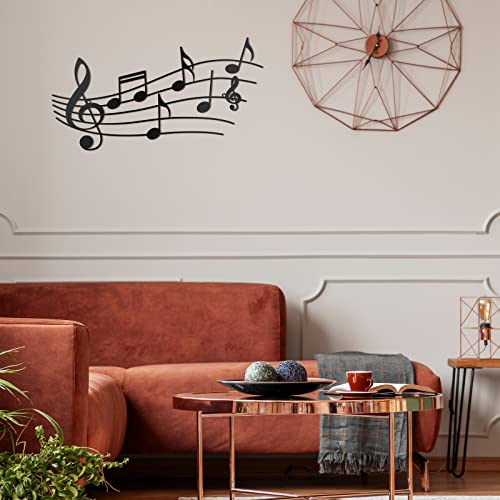 Zhengmy Music Note Wall Decor Metal Music Notes Wall Art Music Theme Note Decor Vintage Hanging Wall Sign Metal Sign Wall Hanger Home Decor Wall Decor for Living Room, Bedroom, Front Porch, Black | The Storepaperoomates Retail Market - Fast Affordable Shopping