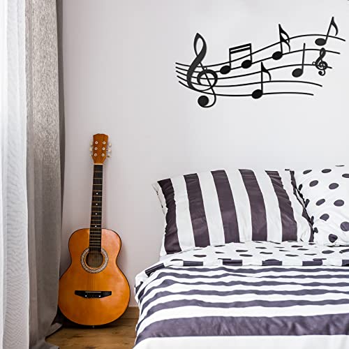 Zhengmy Music Note Wall Decor Metal Music Notes Wall Art Music Theme Note Decor Vintage Hanging Wall Sign Metal Sign Wall Hanger Home Decor Wall Decor for Living Room, Bedroom, Front Porch, Black | The Storepaperoomates Retail Market - Fast Affordable Shopping