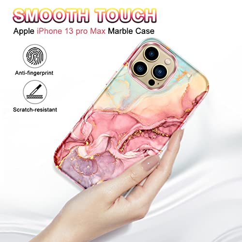 Btscase Compatible with iPhone 13 Pro Max Case 6.7 Inch 2021,Marble Pattern 3 in 1 Heavy Duty Shockproof Full Body Rugged Hard PC+Soft Silicone Drop Protective Women Girl Phone Cases, Rose Gold | The Storepaperoomates Retail Market - Fast Affordable Shopping