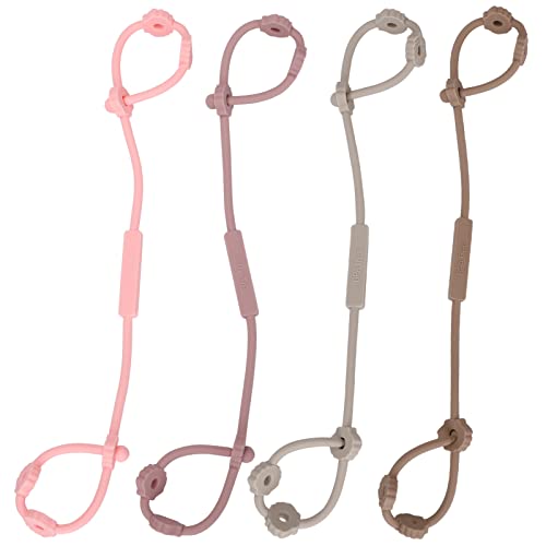 4pcs Toy Safety Straps, Socub Silicone Adjustable Baby Pacifier Teether Straps, Toddler Toy Bottle Harness Straps for Strollers, High Chair, Cribs, Bags, BPA Free