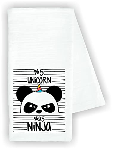 Kitchen dish towel 5% unicorn 95% ninja funny cute Kitchen Decor drying cloth…100% COTTON