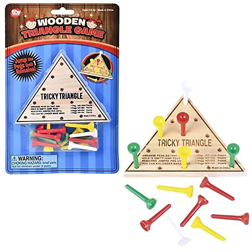 Classic Wooden Triangle Board Games, Great for Prizes, 4.5″ (Single)