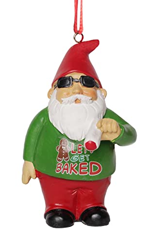 Gnometastic Smoking Let’s Get Baked Gnome Ornament, 3.5 Inch – Inappropriate Funny Christmas Ornament for Tree and Holiday Home Decor