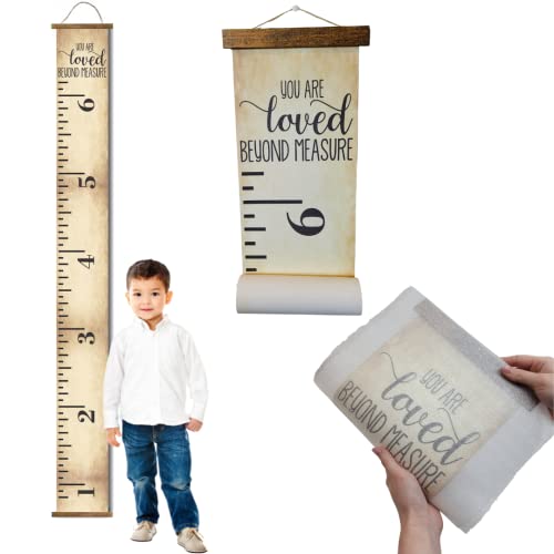 Canvas Growth Chart Loved Beyond Measure Height Ruler Nursery Wall Art Print Sign