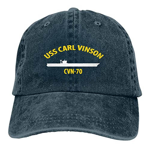 USS Carl Vinson CVN-70 Navy Dad Hat Denim Hat Adjustable Vintage Baseball Cap