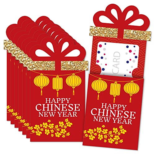 Big Dot of Happiness Chinese New Year – Lunar New Year Money and Gift Card Sleeves – Nifty Gifty Card Holders – Set of 8