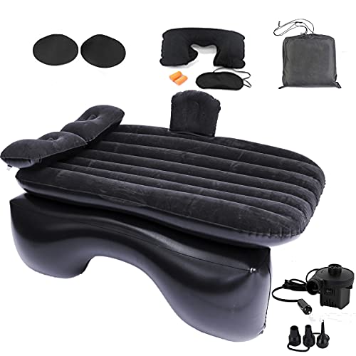 Onirii Inflatable Camping Car Air Mattress Back Seat Cushion Bed Portable Home Air Mattress,Travel,Car Sleeping Bed Blow Up Pad for Car Tent Universal SUV Extended Air Couch Back Seat with 2 Pillows
