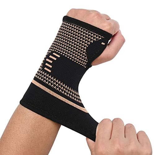 Copper Wrist Compression Sleeves, Comfortable and Breathable for Arthritis, Tendonitis, Sprains, Workout, Carpal Tunnel, Wrist Support for Women and Men (Pair) | The Storepaperoomates Retail Market - Fast Affordable Shopping