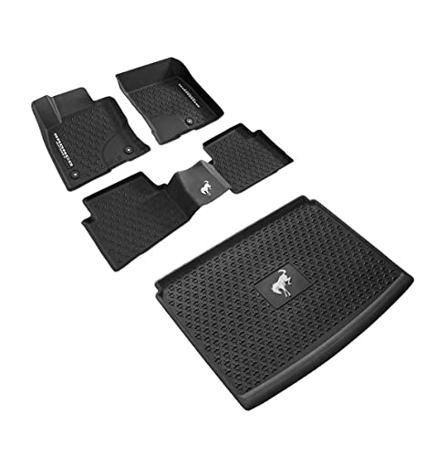 OEM Front ,Rear, & Cargo 5pc Black Rubber Floor Mat Liners for 2021-2022 Bronco Sport w/ Full Size Spare Tire