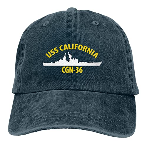 USS California CGN-36 Navy Dad Hat Denim Hat Adjustable Vintage Baseball Cap