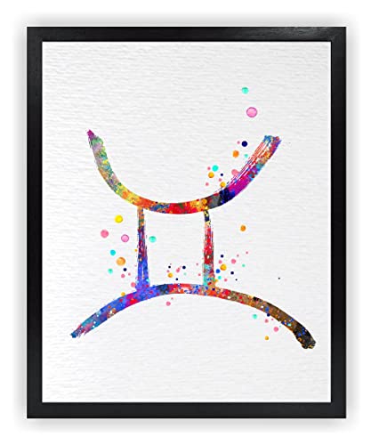 Dignovel Studios 8X10 Unframed Zodiac Sign Symbol Gemini Astrological Signs Astrology Abstract Love Motivational Smart Dynamic Watercolor Art Print Home Office Wall Décor Poster DN688