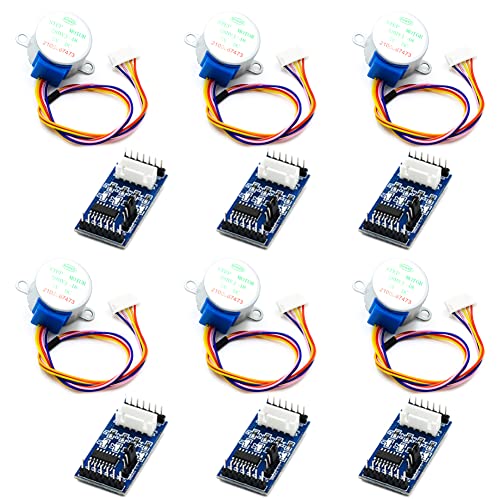 SYUAB 6 PCS 28BYJ-48 ULN2003 5V Stepper Motor with ULN2003 Drive Boards Blue for DIY Kit Arduino PI PIC Raspberry Pi | The Storepaperoomates Retail Market - Fast Affordable Shopping