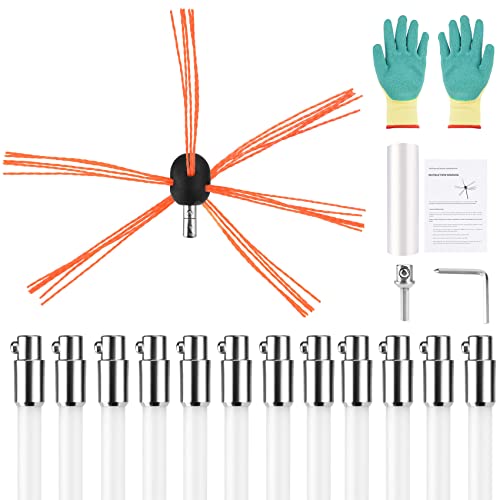 Slendor Chimney Sweep Kit, 39 Feet Chimney Cleaning Kit Chimney Cleaning Tool Chimney Brush with Button Locking System with 12 Nylon Flexible Rods for Sweeping Chimney Fireplaces. | The Storepaperoomates Retail Market - Fast Affordable Shopping