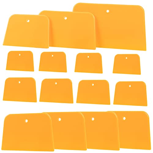 TINSKY Body Filler Spreaders, 15PCS 4, 5, & 6 Inch Automotive Body Fillers Hard Plastic Spreaders Auto Body Spreader for Applying Fillers, Putties, Glazes or Caulking Agents Car Body Maintenance