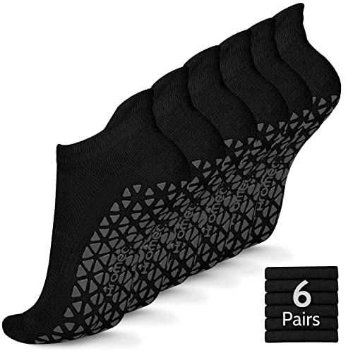 Non Slip Yoga Socks with Grips for Pilates, Ballet, Barre, Barefoot,Bikram,Hospital Anti Skid Socks for Women and Men