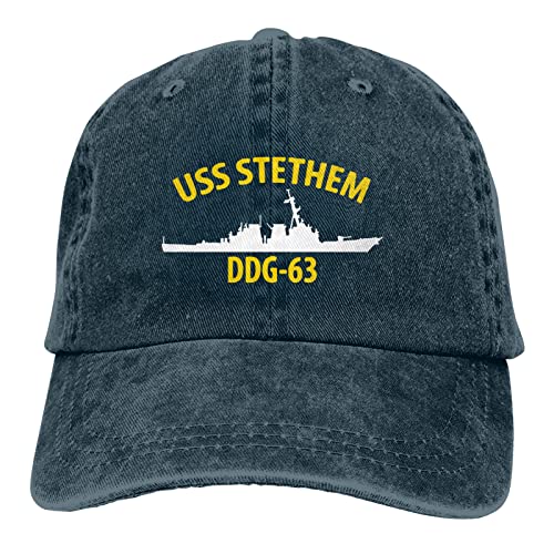 USS Stethem DDG-63 Navy Dad Hat Denim Hat Adjustable Vintage Baseball Cap