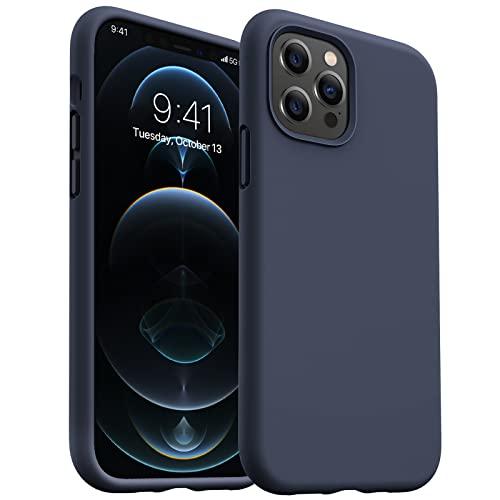 Diaclara Designed for iPhone 12 Case/iPhone 12 Pro Case, Liquid Silicone Shockproof Unique Arc Design with [Military Grade Drop Tested] Premium Full Body Protective Anti-Scratch Phone Case- Navy Blue