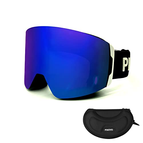 Ski Goggles OTG, Frameless Snowboard Goggles for Men Women and Youth – UV 400 Protection Anti Fog Snow Goggles (RoyalBlue)