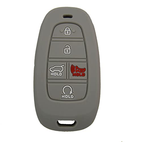 Silicone Rubber Remote Smart Key Fob Case Cover Protector Holder Compatible with Hyundai Tuscon Sonata Santa Fe 2021 2022 2023