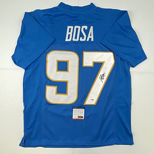 Autographed/Signed Joey Bosa #97 Los Angeles LA Powder Blue Football Jersey JSA COA
