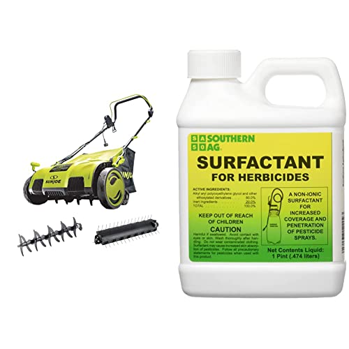 Sun Joe AJ805E 15-Inch 13-Amp Electric Dethatcher and Scarifier, Green & Southern Ag – 12202 – Surfactant for Herbicides – Surfactant – 1 Pint (.474 Liters)