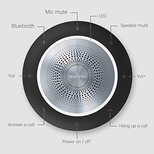 Bluetooth Speakerphone Conference Microphone with Wireless Dongle, Portable USB Speaker for Meetings, 6 mics 360° Enhanced Voice Pickup, Noise Reduction for Home and Office 10W Louder Sound Walzer | The Storepaperoomates Retail Market - Fast Affordable Shopping