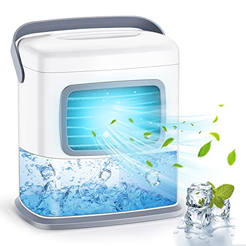 Portable 3 in 1 Air Cooling Cooler – Personal Mini Air Conditioner Fan w/12 H Timer, 500ML Water Tank, 2 Speeds, Adjustable Wind Direction, Low Noise, Ideal for Office Home Room Desk Bedroom Dorm