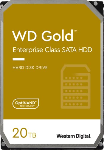 Western Digital 20TB WD Gold Enterprise Class SATA Internal Hard Drive HDD – 7200 RPM, SATA 6 Gb/s, 512 MB Cache, 3.5″ – WD201KRYZ