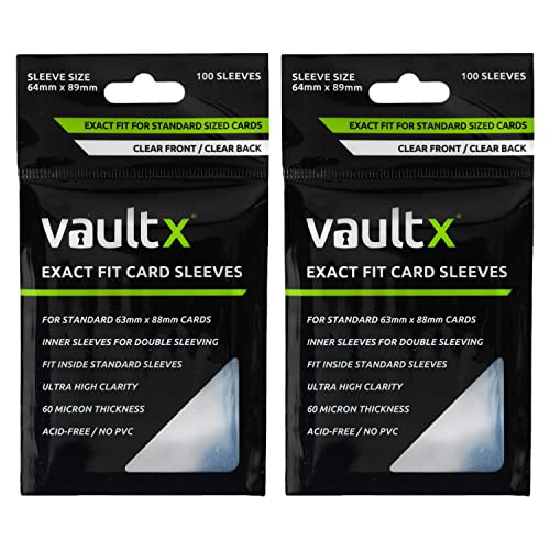 Vault X Exact Fit Trading Card Sleeves – High Clarity Perfect Fit Inner Sleeves for TCG (200 Pack)